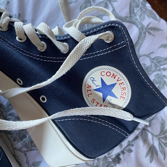 Converse All-Star Womans Blue , Size 7 blue with white wedges - Picture 9 of 11